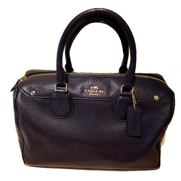 NWOT Authentic Coach Black leather Satchel Bag - Picture 1 of 15